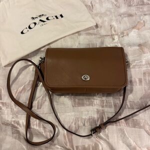Coach Re-Edition Tan Leather Dinky Crossbody Bag